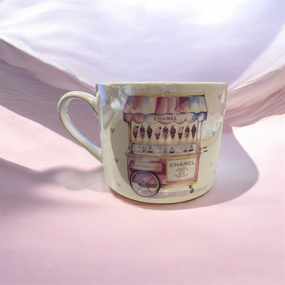 Fig & Fern Other - Chanel Ice Cream Cart Iridescent Mug with Pastel Hearts, NWT